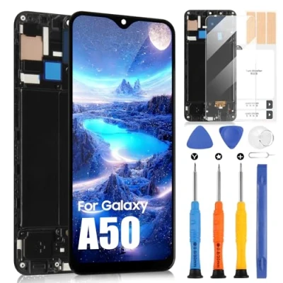 Immagine di OLED Schermo per Samsung Galaxy A50 A505 SM A505FN/DS A505F/DS LCD Display Touch Digitizer Vetro Assemblaggio con Strumenti (Nero Cornice, Not A505U / A505U)