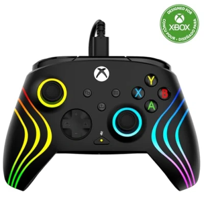 Immagine di Turtle Beach Afterglow Wave Controller Gamepad RGB cablato nero Con licenza per Xbox Series XS, One e Windows Pulsanti programmabili, grilletti effetto Hall, controlli audio