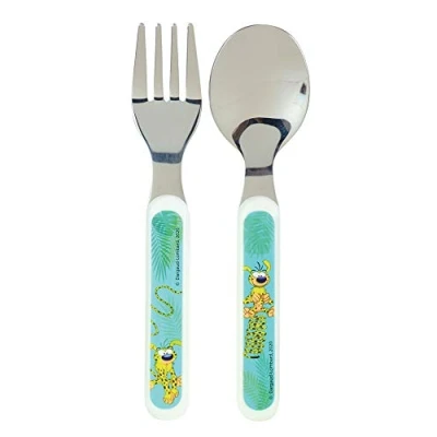 Immagine di FUN HOUSE 5861 MARSUPILAMI Set di Posate Composto da Cucchiaio e forchetta per Bambini, Acciaio Inossidabile
