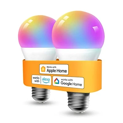 Immagine di Refoss 2 Pezzo Lampadine Smart Wifi Intelligente Multicolore E27 Light LED RGBWW, Compatibile con Apple HomeKit, Amazon Alexa, Google Home