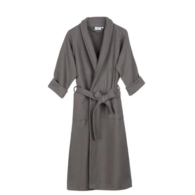 Immagine di SUPERIOR Accappatoio unisex in cotone a fibre lunghe, tessuto nido d&#039;ape, L, antracite