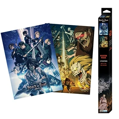 Immagine di ABYSTYLE GBEye L&#039;ATTACCO DEI TITANI Set 2 Chibi Posters 2, Multicolore, 52 x 38 cm