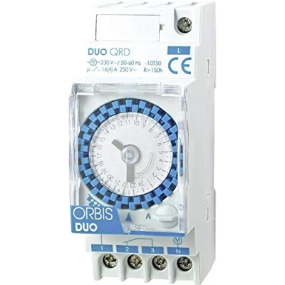 Immagine di ORBIS Zeitschalttechnik DUO QRD 230 V Timer per guida DIN analogico V/AC