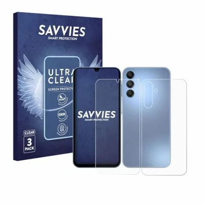 Immagine di savvies (6 Pezzi Pellicola Protettiva per Samsung Galaxy A15 (Fronte+Retro) Protezione Schermo Trasparente
