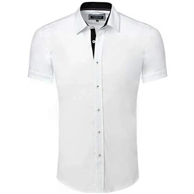 Immagine di Carisma Camicia da uomo a maniche corte tinta unita S 5XL Basic in 97% cotone estiva vestibilità regolare per e tempo