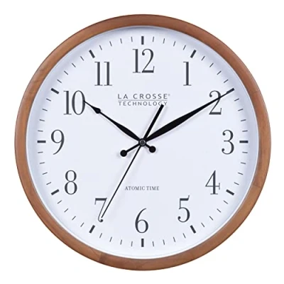 Immagine di La Crosse Technology 404 50447 INT Orologio da parete analogico in noce atomico, 32,5 cm
