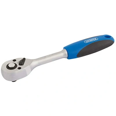 Immagine di Draper BD72 Square Drive 72 Tooth chiavi a cricchetto reversibile con impugnatura morbida, blu, 1/10,2 cm