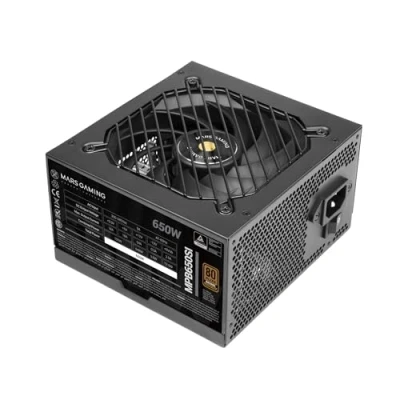 Immagine di MARSGAMING MPB650SI, Alimentatore PC ATX 650W, 7 Anni di Garanzia, 80Plus Bronze 230V, 90% Efficienza, Ventola SI Extreme Silence con Nucleo in Rame, Tecnologie AI2 RPM, DC e SMD, Nero