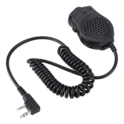 Immagine di Walkie Talkie Speaker Microfono, Dual PTT Handheld Shoulder 2 Way Radio Altoparlante esterno Mic per Baofeng UV 82 Series