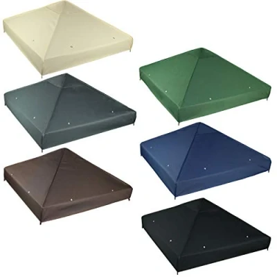Immagine di fregaren.de Tetto di ricambio per gazebo 3 x m, impermeabile, materiale: Panama PCV Soft 370 g/m², extra forte, modello 2 (antracite)