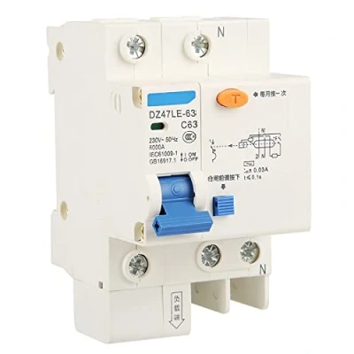 Immagine di Candeon Interruttore Differenziale 63A, DZ47LE 63 RCCB Di corrente residua Magnetotermico Differenziale, 230V 30mA 1P+N Dispositivo Protezione Da Cortocircuito