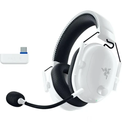 Immagine di Razer Blackshark V2 Pro (Playstation) Cuffie E Sport Wireless per PS5 (Driver TriForce da 50mm, HyperSpeed Wireless, Profilo Audio FPS, Microfono HyperClear staccabile) Bianco