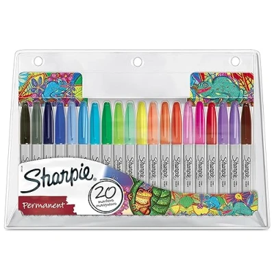 Immagine di Sharpie Pennarelli Indelebili, Punta Fine, Confezione da 20, Colori di Edizione Limitata