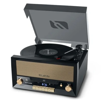 Immagine di Muse MT 110 B Retro Giradischi con USB, AUX IN, CD, Bluetooth Nero