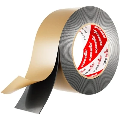 Immagine di Poppstar Nastro butilico biadesivo (5m x 50mm 1,6mm) mastice butile sigillante autoadesivo, colore nero