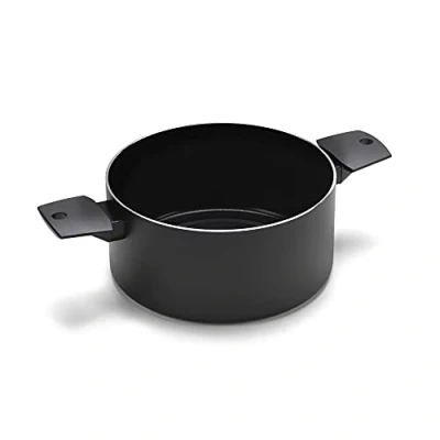 Immagine di Moneta Recy Casseruola 2 Manici 24 cm Ricicla 64 Lattine, Net Induction, Nero, Corpo Alluminio 100% Riciclato