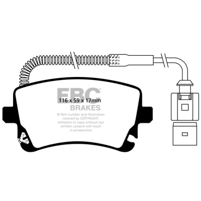 Immagine di EBC Brakes DP41470R Kit pastiglie freno Assale posteriore AUDI: A4 B7 Avant, A6 C6 B6 VOLKSWAGEN: Phaeton, BENTLEY: Continental GT