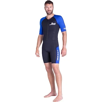 Immagine di CRESSI Tiburon Man Shorty Wetsuit 2mm Muta Uomo realizzata in Neoprene Ultra Stretch 1.5/2mm e Elastane, Nero/Blu, XL/5