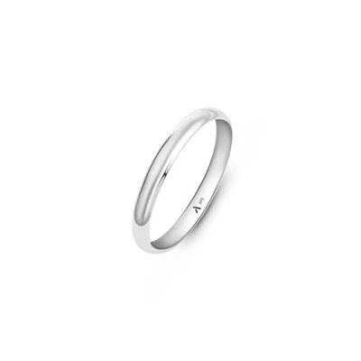 Immagine di Amberta Allure Fede Nuziale in Oro Bianco 9 Carati per Donna: 2.5 mm Anello Misura 16
