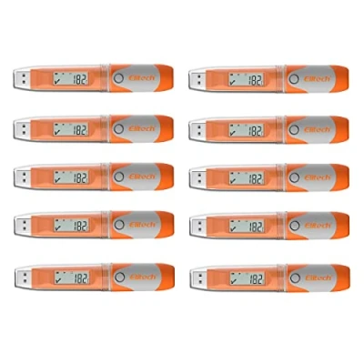 Immagine di Elitech Data Logger per Temperatura Registratore di Dati Riutilizzabile 32000 Punti Rapporto PDF durata Della Schermo LCD RC 51 10Pack