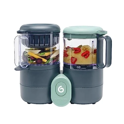 Immagine di Babymoov Nutribaby One Robot Multifunzione 4 in 1 Cuocivapore Frullatore Riscalda Gli Omogeneizzati Scongela, Ottimo per lo Svezzamento del Bambino, Polipropilene, Grigio