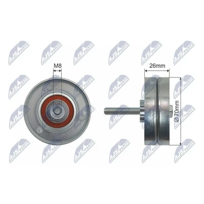 Immagine di NTY RNK MZ 014 Galoppino/Guidacinghia, Cinghia trapezoidale 70mm