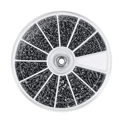 Immagine di Assortimento di 600 viti e dadi in acciaio inox, M1 M1.2 M1.4 M1.6 per orologi occhiali