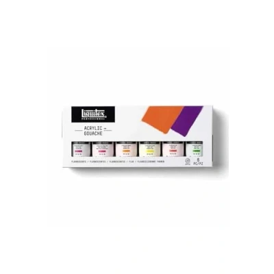 Immagine di Liquitex Acrylic Gouache Colore Acrilico Effetto 6 Flaconi da 59 ml Set Fluorescenti