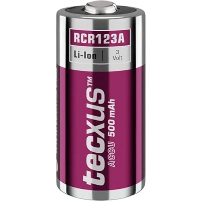 Immagine di tecxus RCR123 Batteria ricaricabile, 500 mAh, adatta per Arlo Wireless Security Camera/serratura digitale della porta, rilevatore di fumo e sistema allarme/torcia, telecomando / 72563