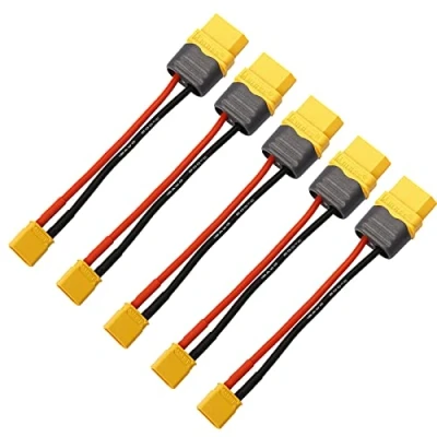 Immagine di Boladge 5 pezzi Adattatore di Connettore Maschio Spina XT30 a Femmina XT60 con Cavo in Silicone 10CM 16AWG