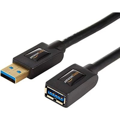 Immagine di Amazon Basics Cavo prolunga USB A 3.0 maschio/A femmina, 1.8 m, confezione da 2, Nero