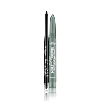 Immagine di Deborah Milano Set Makeup Matita Occhi 24 Ore Automatica Waterproof 01 Black e Ombretto in Stick Color Power, 6 Golden Green, a Effetto Long Lasting