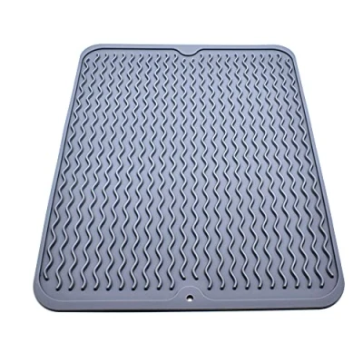 Immagine di Tumtanm tappetino scolapiatti in silicone, pieghevole, 40,5 x 30,5 cm, ecologico, resistente al calore, lavabile lavastoviglie
