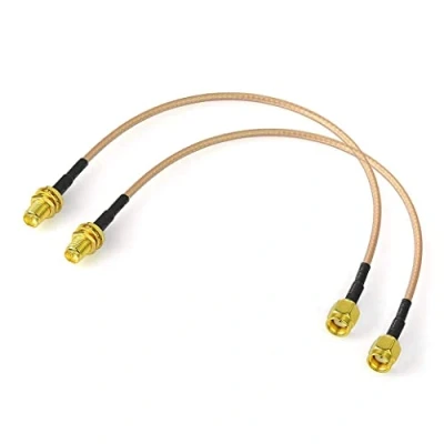 Immagine di Bingfu Cavo RP SMA Prolunga Antenna WiFi 30 cm (2 Pacchi) Adattatore da Maschio a Femmina RG316 per Scheda di Rete Wireless Mini PCI Express PCIE Router Telecamera Sicurezza IP