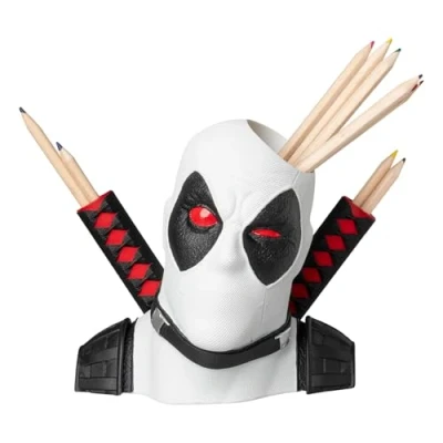 Immagine di Grupo Erik: Portapenne Deadpool x Force Porta Penne Marvel in resina 18 16 cm, simpatico da scrivania, e Wolverine Gadget, Gadget Ufficio