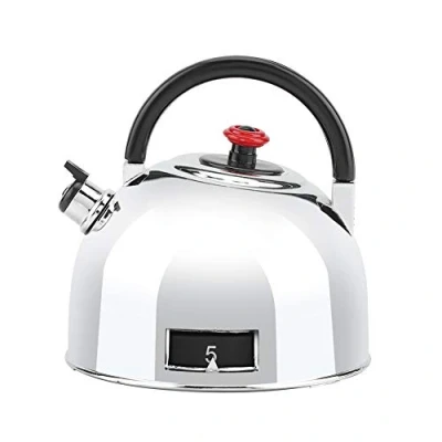 Immagine di Timer, Samfox Timer da cucina Meccanico a carica manuale in acciaio inossidabile Promemoria tempo forma di teiera 60 minuti