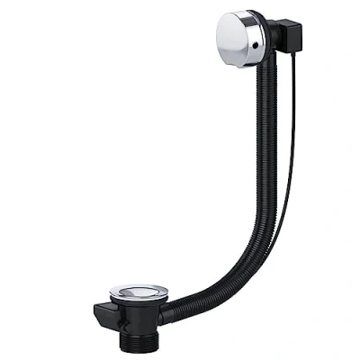 Immagine di SPARES2GO Combinazione di scarico del bagno Twist Plug 40 mm 3,8 cm sifone pop up (argento cromato)