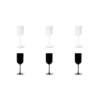 Immagine di Excelsa Nordic Set 6 Calici Bianchi e Neri, Vetro Spruzzato, Capacità 410 Ml.