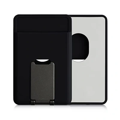 Immagine di kwmobile Porta Carte Smartphone Magnetico Compatibile con Apple iPhone 16/15 / 14/13 12 Series Portatessere Stand MagSafe nero
