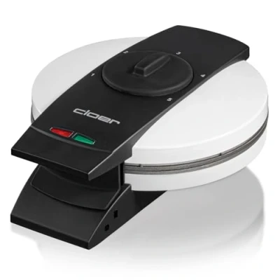 Immagine di Cloer 1631HB Piastra per waffle con 5 cuori singoli antiaderente, 930 W, funzione di supporto, in metallo, colore: Bianco