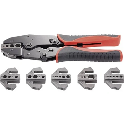 Immagine di TOOLCRAFT PZ 505 818645 Pinza crimpatrice 7 parti Connettore a Spina coassiale BNC, TNC, LWL RG6, RG8, RG11, RG58, RG59, RG62, RG174, RG179, RG213, RG8218