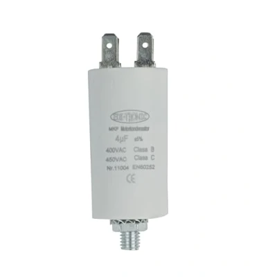 Immagine di EDI TRONIC condensatore di avviamento per motore, 4µF 450V presa M8 con connettore piatto 6,3mm