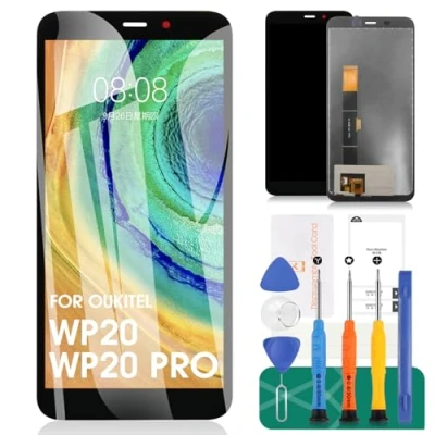 Immagine di Kit di riparazione per display LCD Oukitel WP20 Pro, sostituzione schermo touch digitizer (nero, senza cornice)