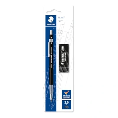 Immagine di 1 portamine Mars technico 2 mm + gomma rasoplast black