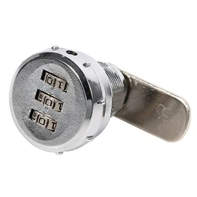Immagine di AUNMAS Serratura codificata dell&#039;armadio, Acciaio inossidabile Argento Codice a 3 cifre Combinazione Armadietto Cam Blocco codificato con password di sicurezza(0.5 9mm)