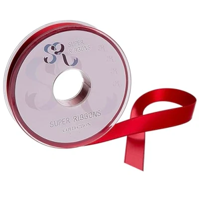 Immagine di SR SUPER RIBBONS®™ Nastro di raso double face, larghezza 6 mm, lunghezza 20 m, colore: rosso