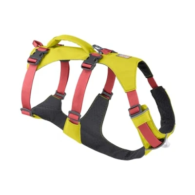 Immagine di RUFFWEAR Pettorina per cani con manico, Flagline, comoda e leggera, multiuso, regolabile, 3 punti di attacco, fettuccia rinforzata robusto anello a V in metallo, Lichen Green (Medium, 69 81cm)