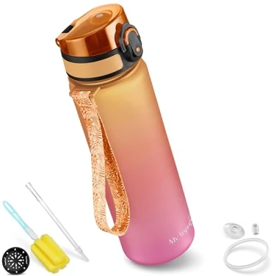 Immagine di My Vesperbox Minny borraccia per bambini a prova di perdite, 350 ml, 500 750 con cannuccia o colino, leggera in Tritan, senza BPA, asilo, scuola