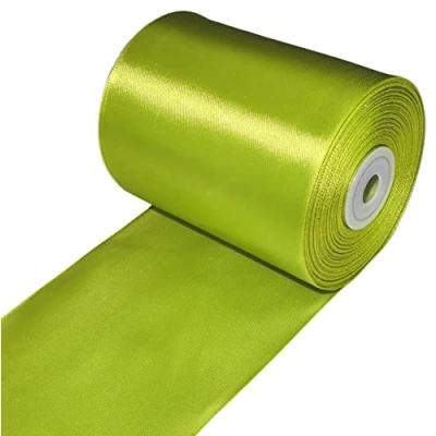 Immagine di AERZETIX C55293 Rotolo di nastro raso satinato 95mm x 25m colore verde mela striscia imballaggio regalo decorazione matrimonio compleanno festa in poliestere