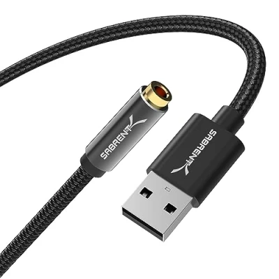 Immagine di SABRENT Adattatore Audio USB a Jack 3,5 mm, Scheda Esterna, (50cm) Cavo per Cuffie, Microfono Compatibile con PC, Laptop PS4, PS5, Windows, Mac Os, Linux (CB UA35)